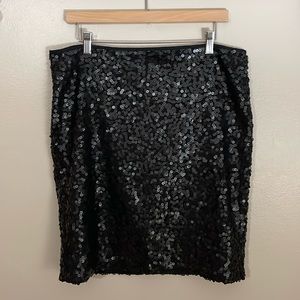 NEW Ann Taylor Black Sequin Skirt. Size 14